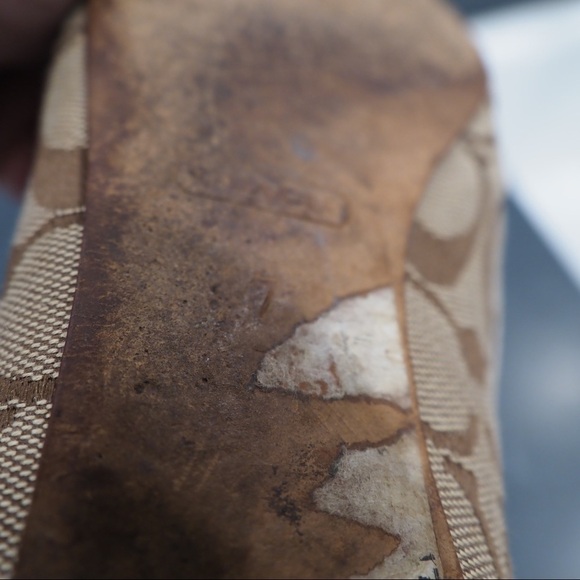 Coach sz 7 Laren white leather signature ballet flats turnlock - Picture 9 of 15